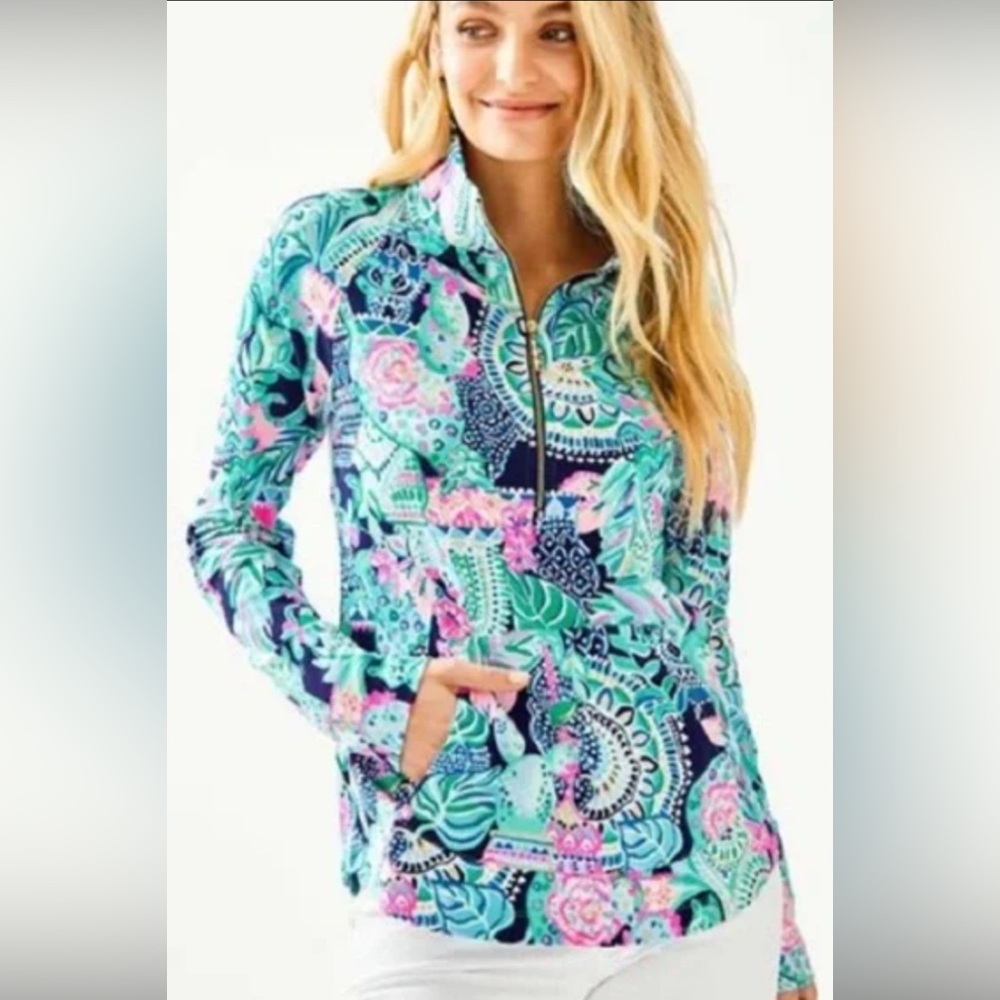 Lilly Pulitzer Vibrant Blue and Pink popover